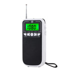 Portable FM/AM/SW Multi-Band High-Sensitivity Clock-Controlled Radio Player, For EU, For US For EU White