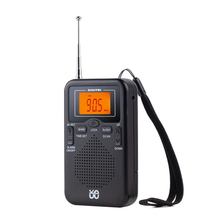Portable FM/AM Clock-Controlled Stereo Pocket Radio Player – Magnetic, TPU, For EU, For US For EU