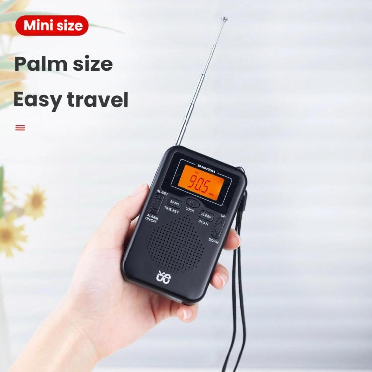 Portable FM/AM Clock-Controlled Stereo Pocket Radio Player – Magnetic, TPU, For EU, For US