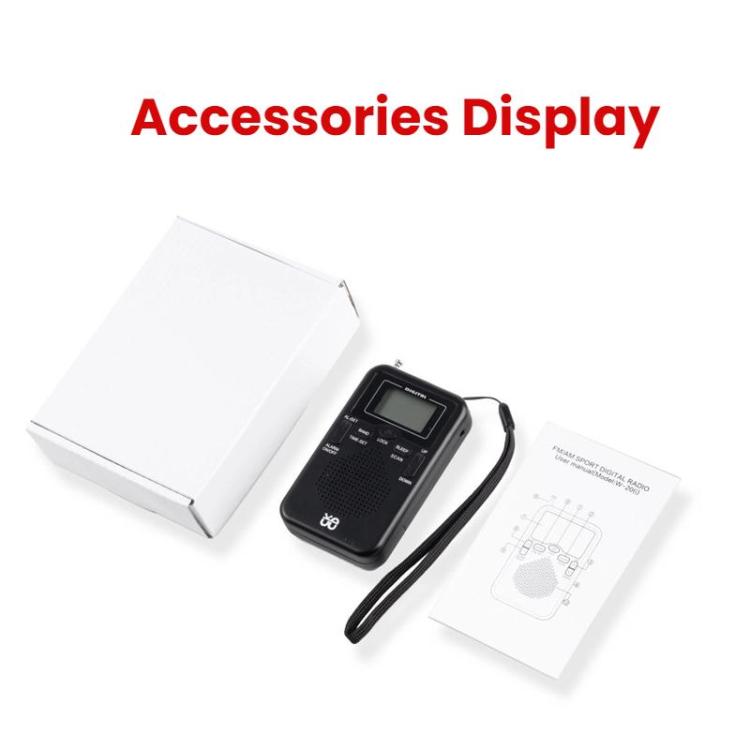 Portable FM/AM Clock-Controlled Stereo Pocket Radio Player – Magnetic, TPU, For EU, For US