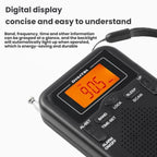Portable FM/AM Clock-Controlled Stereo Pocket Radio Player – Magnetic, TPU, For EU, For US