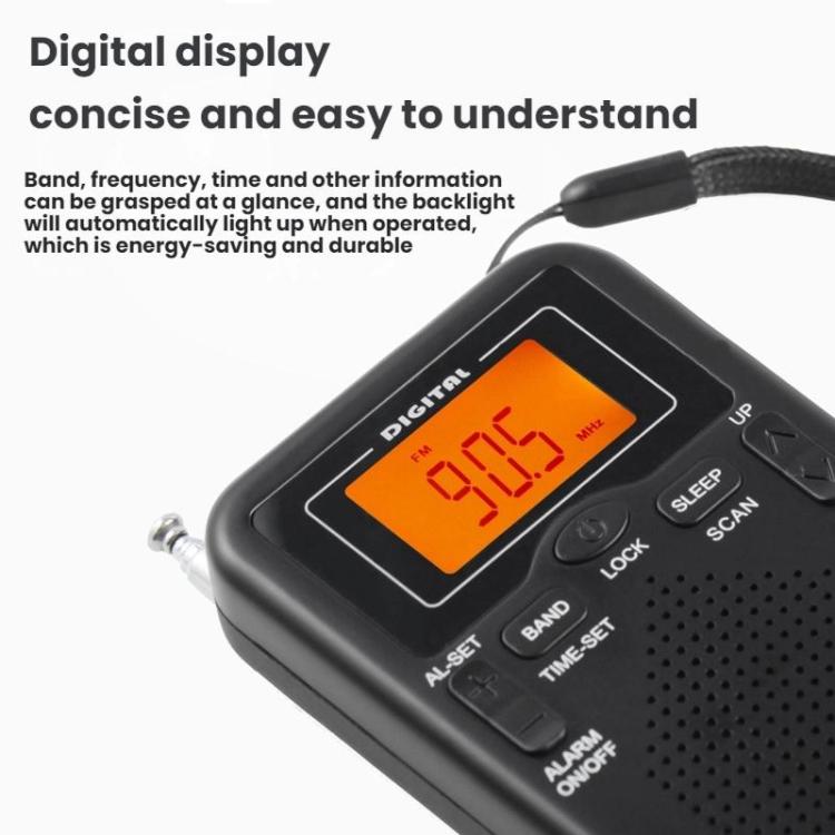 Portable FM/AM Clock-Controlled Stereo Pocket Radio Player – Magnetic, TPU, For EU, For US