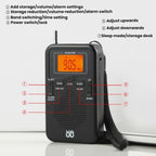 Portable FM/AM Clock-Controlled Stereo Pocket Radio Player – Magnetic, TPU, For EU, For US