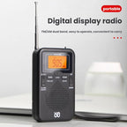 Portable FM/AM Clock-Controlled Stereo Pocket Radio Player – Magnetic, TPU, For EU, For US