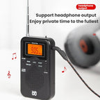 Portable FM/AM Clock-Controlled Stereo Pocket Radio Player – Magnetic, TPU, For EU, For US