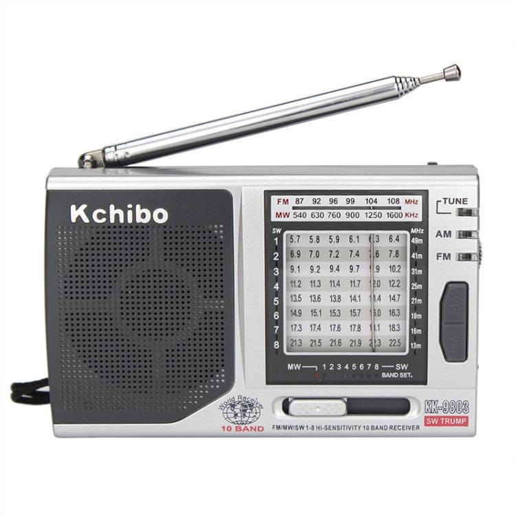 Kchibo 10-Band AM/FM/SW Portable Radio with High-Fidelity Speaker Compact Mini Multi-Band Receiver, KK-9803 KK-9803