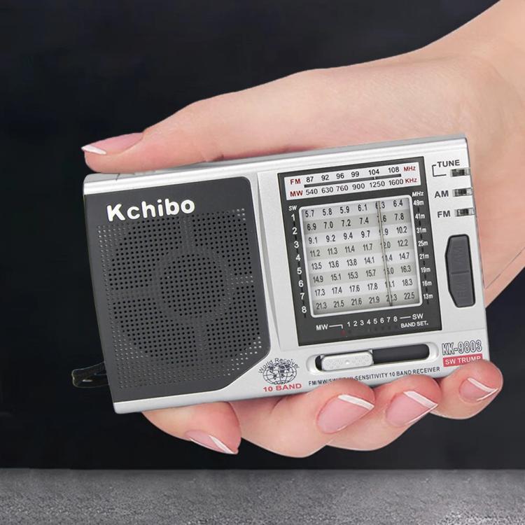 Kchibo 10-Band AM/FM/SW Portable Radio with High-Fidelity Speaker Compact Mini Multi-Band Receiver, KK-9803