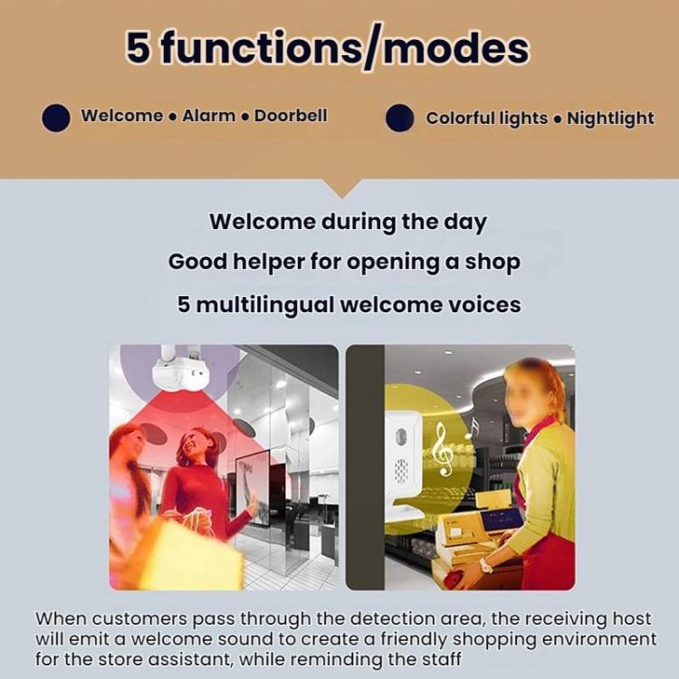 Wireless Infrared Sensor Split Supermarket Welcome Doorbell, Infrared Sensor Doorbell