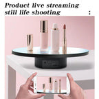 Multi-purpose Mirror Electric Rotating Disc Battery / USB Powered Photography Live Display Stand, 16cm White, 16cm Black, 16cm Gold, 25cm White, 25cm Black, 25cm Gold