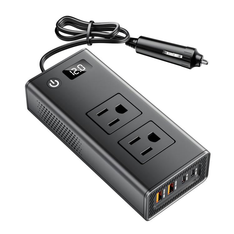 DC12V 200W Fast Charging QC3.0 PD Car Cigarette Lighter Portable Inverter, 110V US Plug, 220V Universal – Fast Charging, TPU 110V US Plug