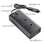 DC12V 200W Fast Charging QC3.0 PD Car Cigarette Lighter Portable Inverter, 110V US Plug, 220V Universal – Fast Charging, TPU