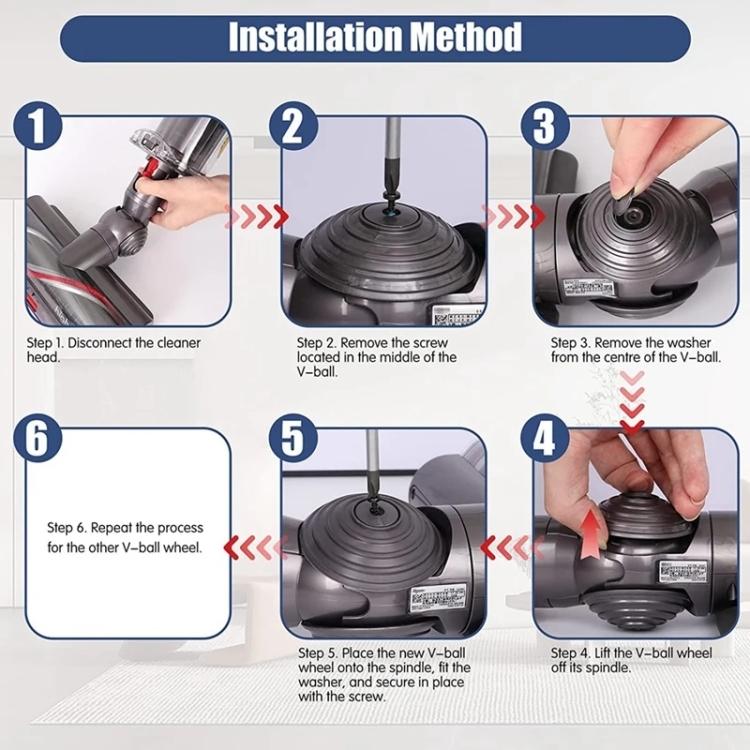 For Dyson V15/V11/V10/G5 100W High Torque Cleaner Head V-Ball Connector Replacement Parts, Connector, Connector+V-Ball Wheel Side – Durable Build, Easy to Use