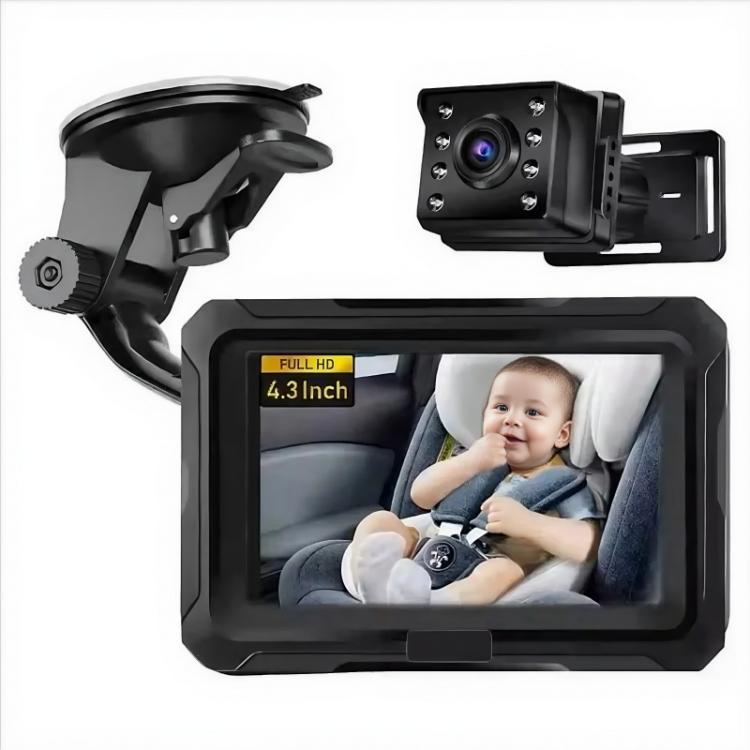 4.3 inch HD 1080P Car Baby Monitor, With USB With USB