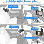 4.3 inch HD 1080P Car Baby Monitor, With USB