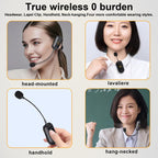 Wireless 2.4G Microphone Amplifier Portable Microphone, 1 In 1 Lapel Clip, 1 In 1 Headwear, 1 In 2 Lapel Clip, 1 In 2 Headwear – Durable Build, Easy to Use