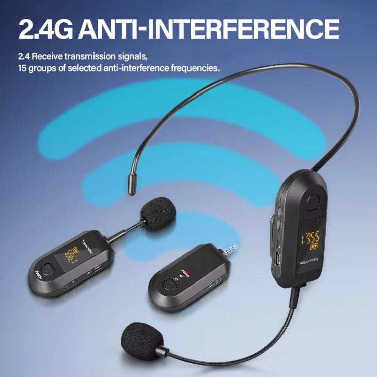Wireless 2.4G Microphone Amplifier Portable Microphone, 1 In 1 Lapel Clip, 1 In 1 Headwear, 1 In 2 Lapel Clip, 1 In 2 Headwear – Durable Build, Easy to Use