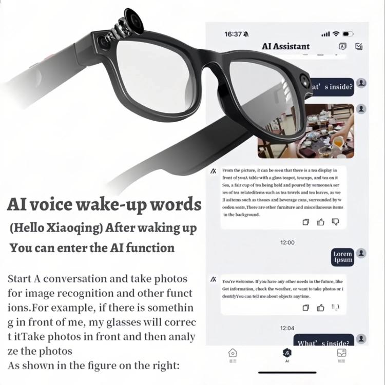AIMB-G1 Smart Glasses with 5MP Camera & Real-Time AI Translation 1080P Stabilized Video, 3 Lens Kit, AIMB-G1 – Magnetic, Fast Charging, Bluetooth