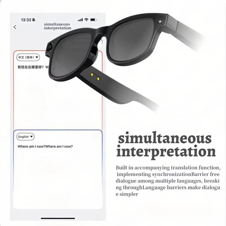 AIMB-G1 Smart Glasses with 5MP Camera & Real-Time AI Translation 1080P Stabilized Video, 3 Lens Kit, AIMB-G1 – Magnetic, Fast Charging, Bluetooth