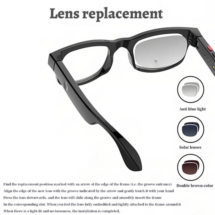 AIMB-G1 Smart Glasses with 5MP Camera & Real-Time AI Translation 1080P Stabilized Video, 3 Lens Kit, AIMB-G1 – Magnetic, Fast Charging, Bluetooth