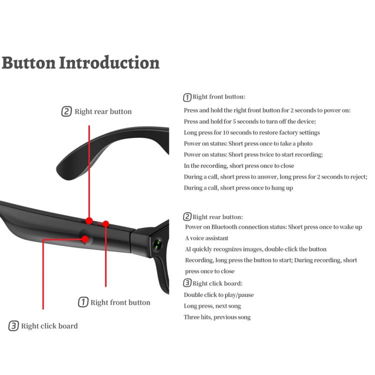 AIMB-G1 Smart Glasses with 5MP Camera & Real-Time AI Translation 1080P Stabilized Video, 3 Lens Kit, AIMB-G1 – Magnetic, Fast Charging, Bluetooth
