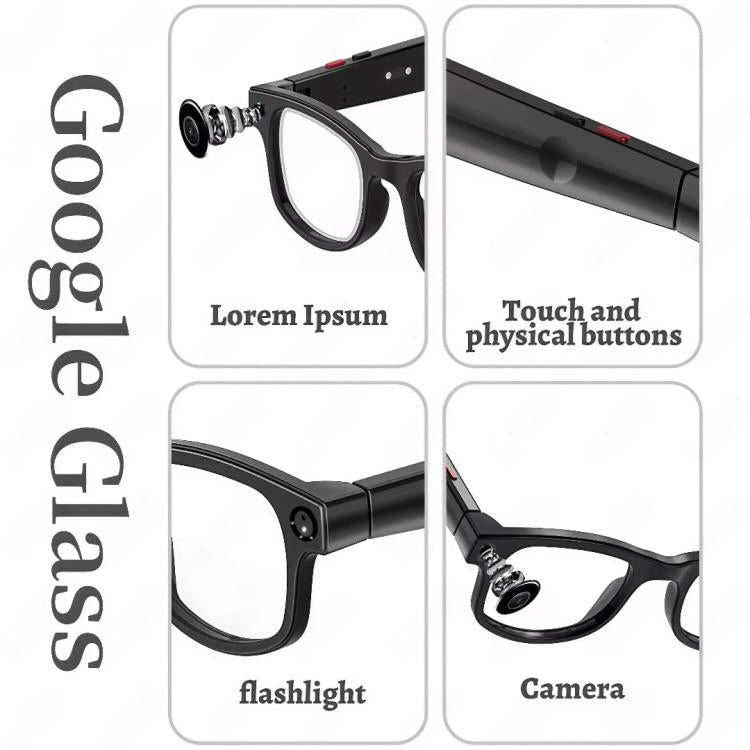 AIMB-G1 Smart Glasses with 5MP Camera & Real-Time AI Translation 1080P Stabilized Video, 3 Lens Kit, AIMB-G1 – Magnetic, Fast Charging, Bluetooth