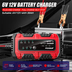 FOXSUR Smart 6V/12V 1.5A Battery Charger 4AH-30AH Lead Acid Battery Maintainer For Motorcycle/Car/ATV, EU Plug, US Plug, UK Plug – TPU