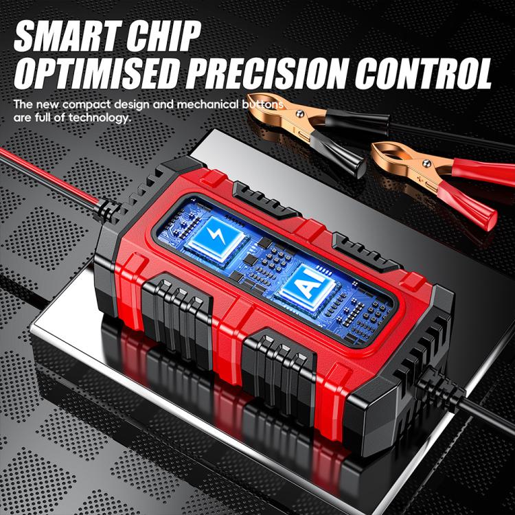 FOXSUR Smart 6V/12V 1.5A Battery Charger 4AH-30AH Lead Acid Battery Maintainer For Motorcycle/Car/ATV, EU Plug, US Plug, UK Plug – TPU