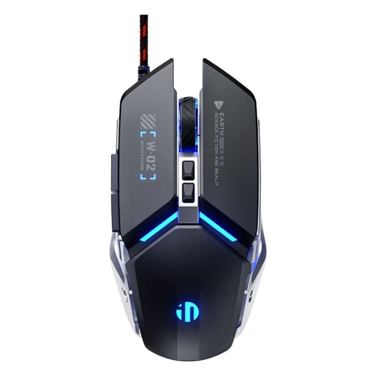 Inphic W-02 USB Wired Mouse Gaming Macro-Programmable Illuminated Computer Mice – Durable Build, Easy to Use Black