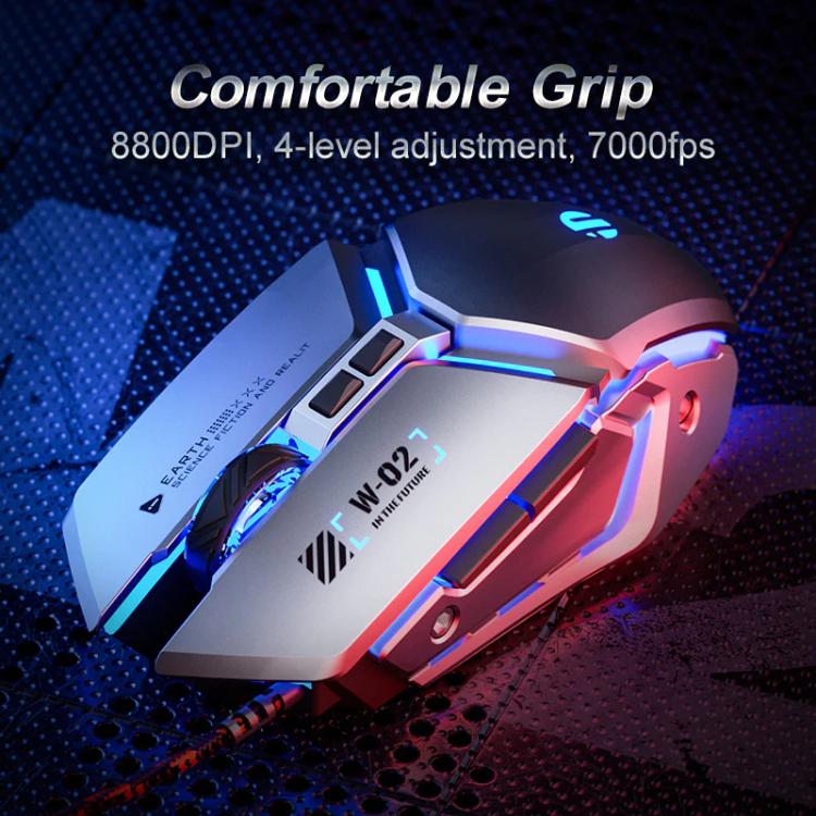Inphic W-02 USB Wired Mouse Gaming Macro-Programmable Illuminated Computer Mice – Durable Build, Easy to Use