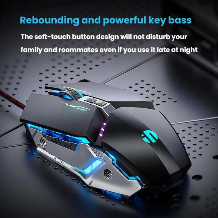 Inphic W-02 USB Wired Mouse Gaming Macro-Programmable Illuminated Computer Mice – Durable Build, Easy to Use