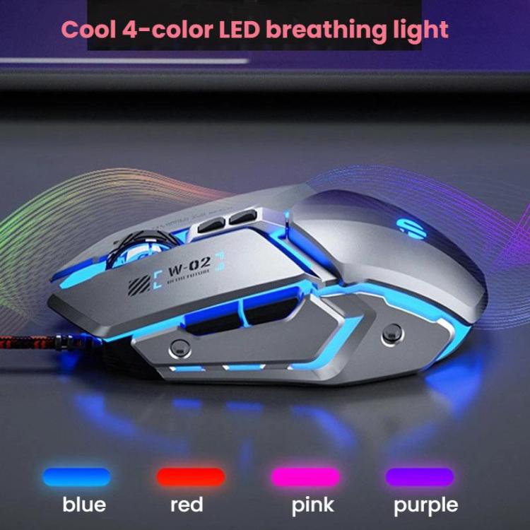 Inphic W-02 USB Wired Mouse Gaming Macro-Programmable Illuminated Computer Mice – Durable Build, Easy to Use