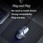 Inphic W-02 USB Wired Mouse Gaming Macro-Programmable Illuminated Computer Mice – Durable Build, Easy to Use
