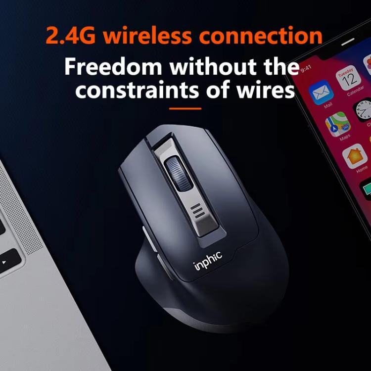 Inphic M9 2.4G Wireless Mouse Business Office Home Ergonomic Mute Computer Mice, M9 – Fast Charging