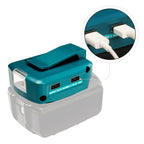 For Makita 14.4V/18V Lithium Battery Adapter With LED Lighting, Dual USB + DC
