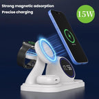 6 in 1 Desktop Magnetic Wireless Charging Clock Countdown RGB Bluetooth Speaker
