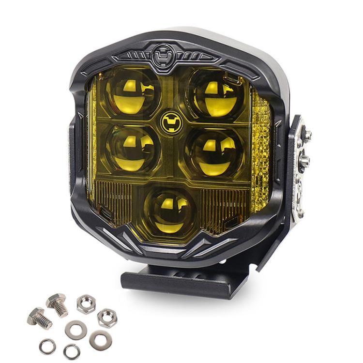 OL-21W03Y 7 Inch 3-Sided Illumination High / Low Beam Car Modified Work Light Roof Light A-Pillar Spotlights – Waterproof Default Title