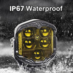 OL-21W03Y 7 Inch 3-Sided Illumination High / Low Beam Car Modified Work Light Roof Light A-Pillar Spotlights – Waterproof