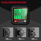 HABOTEST Digital Display Intelligent Electrical Test Socket, HT97B US Plug, HT97D EU Plug, HT97E UK Plug