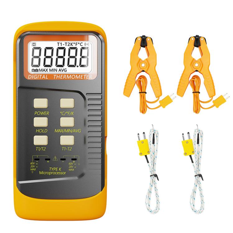 Dual-channel Temperature Clamp Contact Industrial Thermometer – Shockproof Default Title