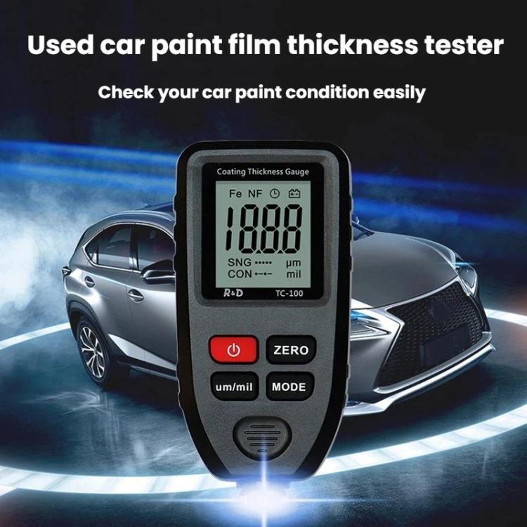 R&D INSTRUMENTS TC-100 High-Precision Coating Thickness Gauge Automotive Paint Film Thickness Tester, TC-100 – Wear-resistant, Magnetic