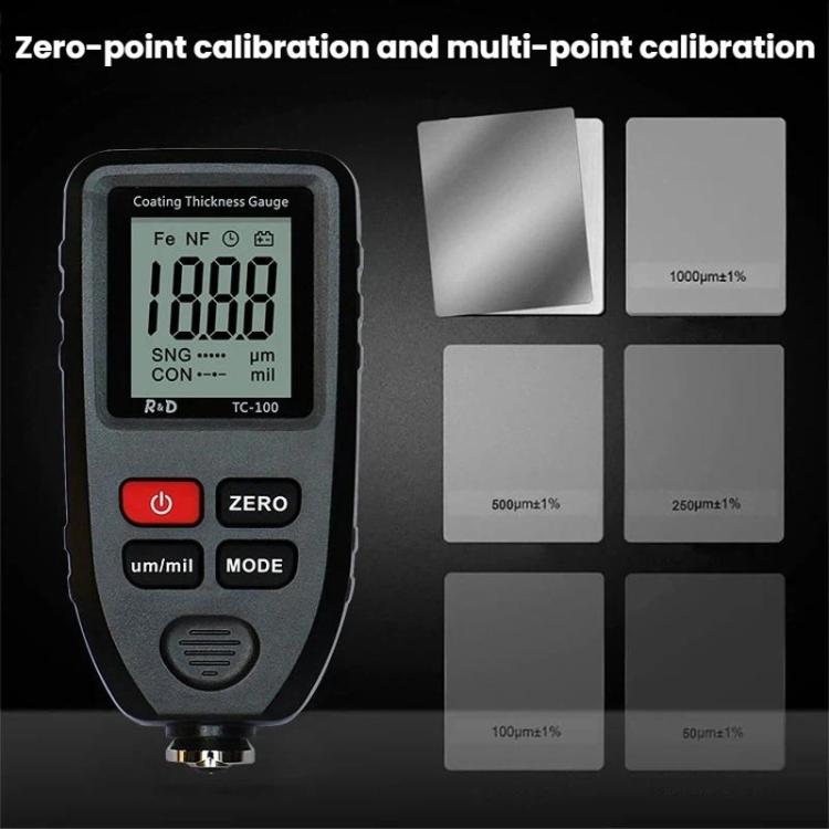 R&D INSTRUMENTS TC-100 High-Precision Coating Thickness Gauge Automotive Paint Film Thickness Tester, TC-100 – Wear-resistant, Magnetic