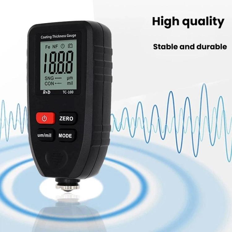 R&D INSTRUMENTS TC-100 High-Precision Coating Thickness Gauge Automotive Paint Film Thickness Tester, TC-100 – Wear-resistant, Magnetic