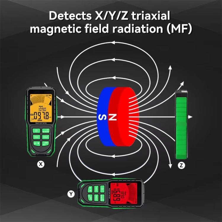 R&D INSTRUMENTS RD637 3 In 1 Digital Display Alarm Rechargeable Electromagnetic Radiation Tester, RD637