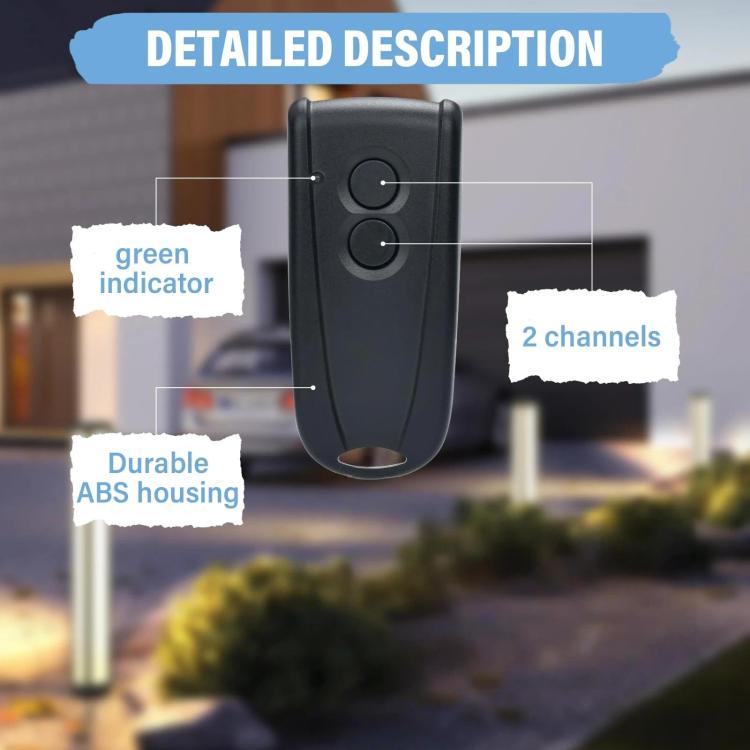 For EcoStar RSE2 / RSC2 433MHZ Wireless 2-Button Garage Door Remote Control