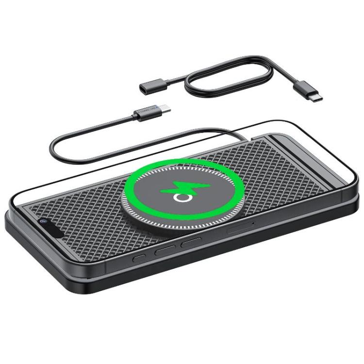 For Apple / Huawei / Xiaomi Qi Standard Car Magnetic Wireless Charging Anti-Slip Mat With Indicator Light, USB, Type-C – Magnetic, Wireless Charging Type-C