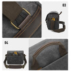 Waxed Canvas Camera Messenger Bag with Adjustable Dividers for DSLR Photography and Travel, L Dusty Yellow, L Army Green, S Army Green, S Dusty Yellow, S Deep Gray