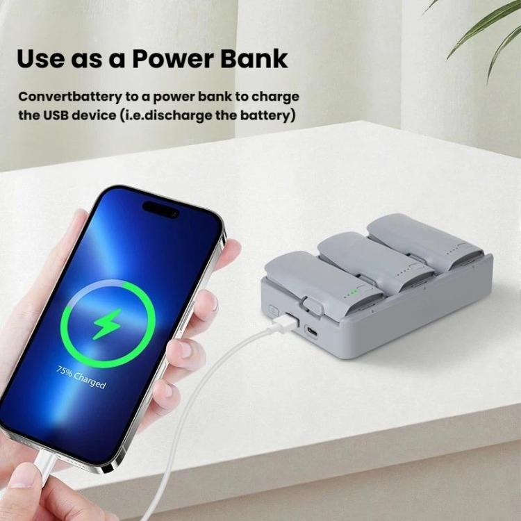 For DJI Neo 2 YX Triple Battery Charger Hub with PD 65W Fast Charging 3-Channel Power Management, 3-channel