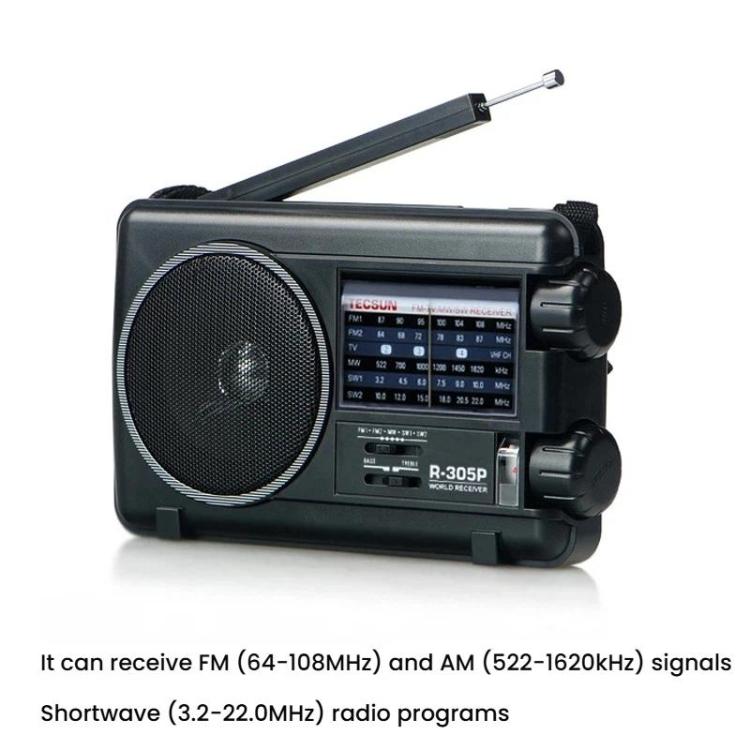 TECSUN R-305P Full-Band Radio Portable Retro Analog Dial DSP Radio, R-305P – Durable Build, Easy to Use