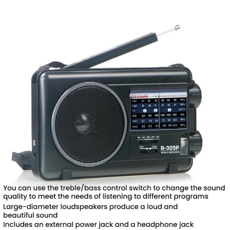 TECSUN R-305P Full-Band Radio Portable Retro Analog Dial DSP Radio, R-305P – Durable Build, Easy to Use