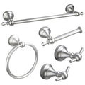 5-in-1 Bathroom Set Aluminum Towel Bar, Towel Ring, Toilet Paper Holder, Robe Hook, Modern Wall-Mounted Hardware Suite Silver